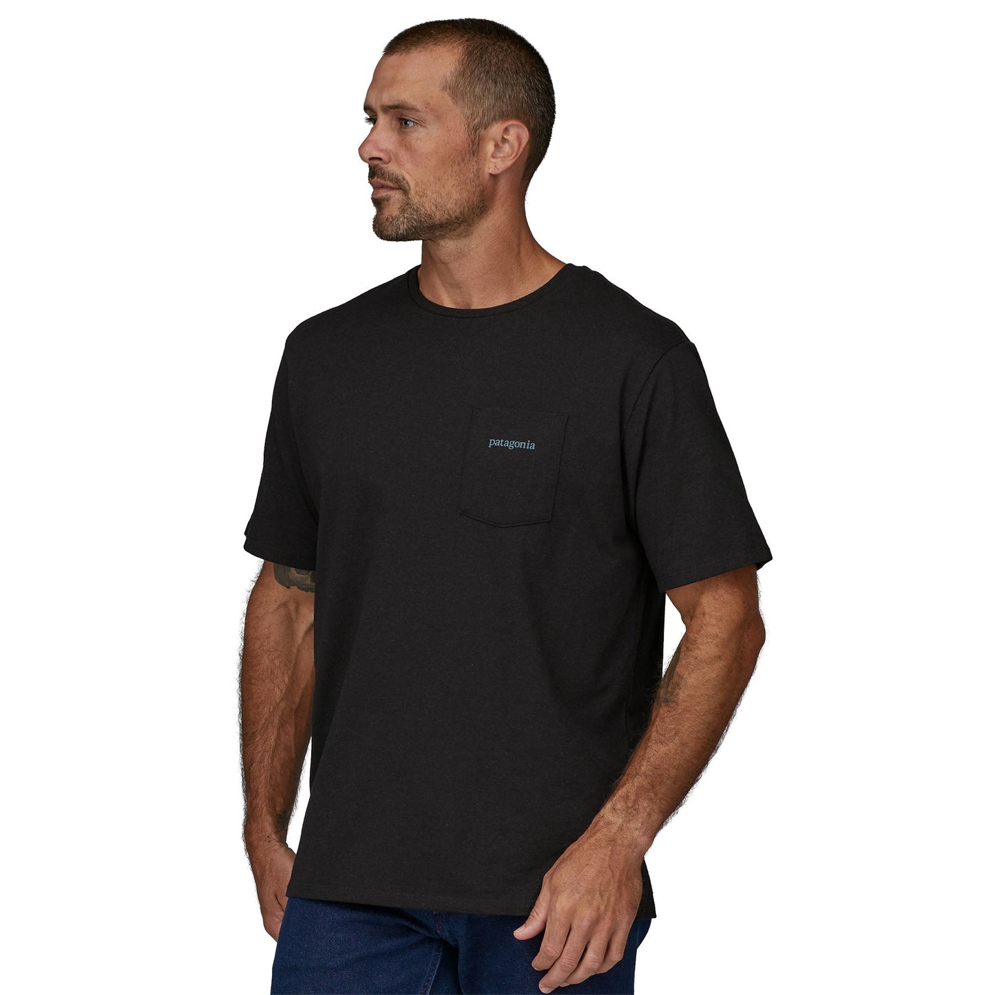 Patagonia®男款 Line Logo Ridge Pocket Responsibili-Tee®